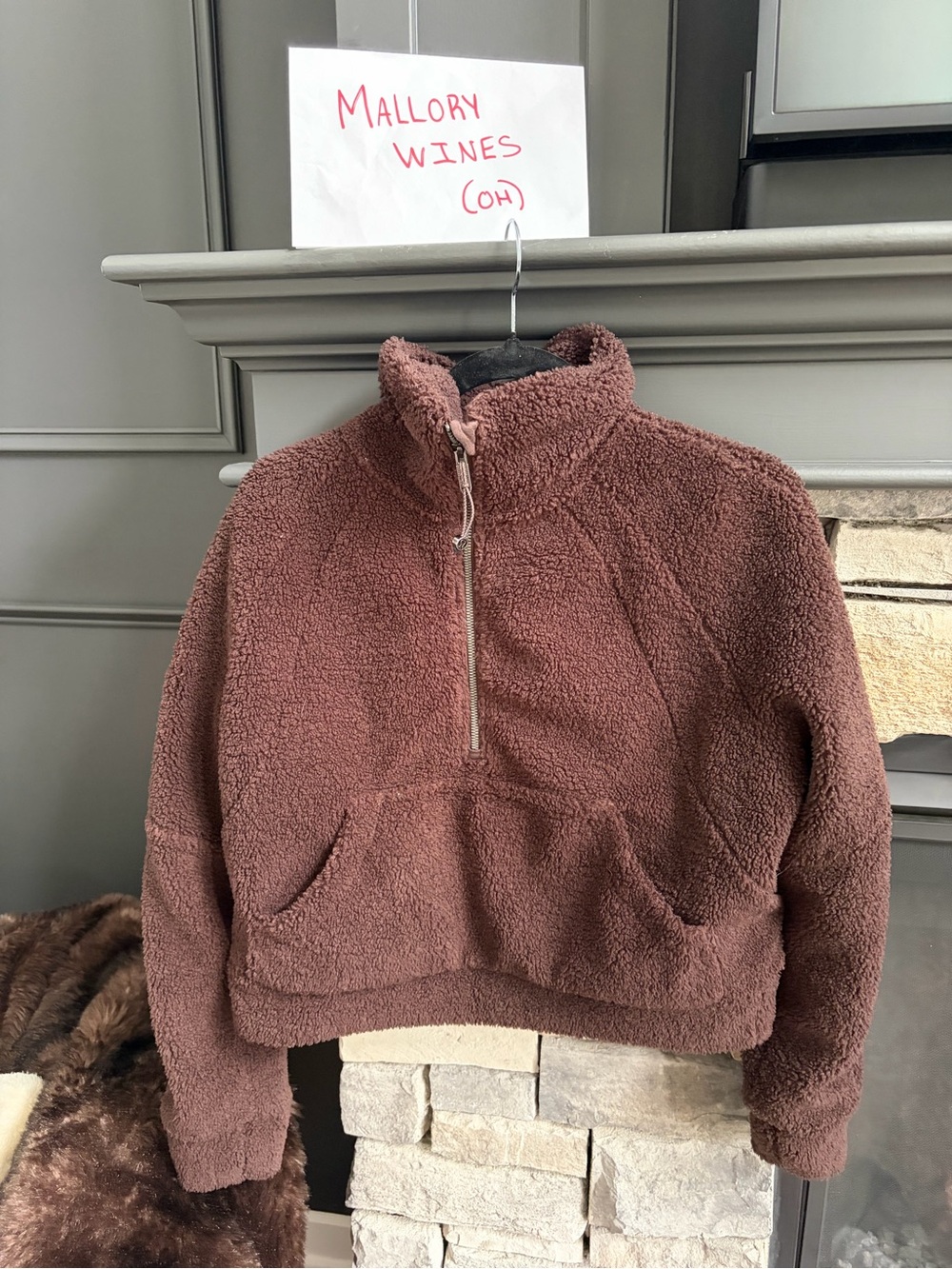 lululemon athletica Brown Teddy Half-Zip Jacket